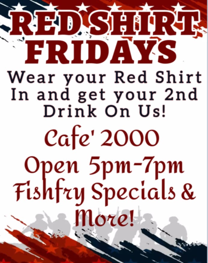 Red Shirt Friday Amvets 2000 Cafe May 2025